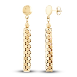 Italia D'Oro Bar Drop Earrings 14K Yellow Gold