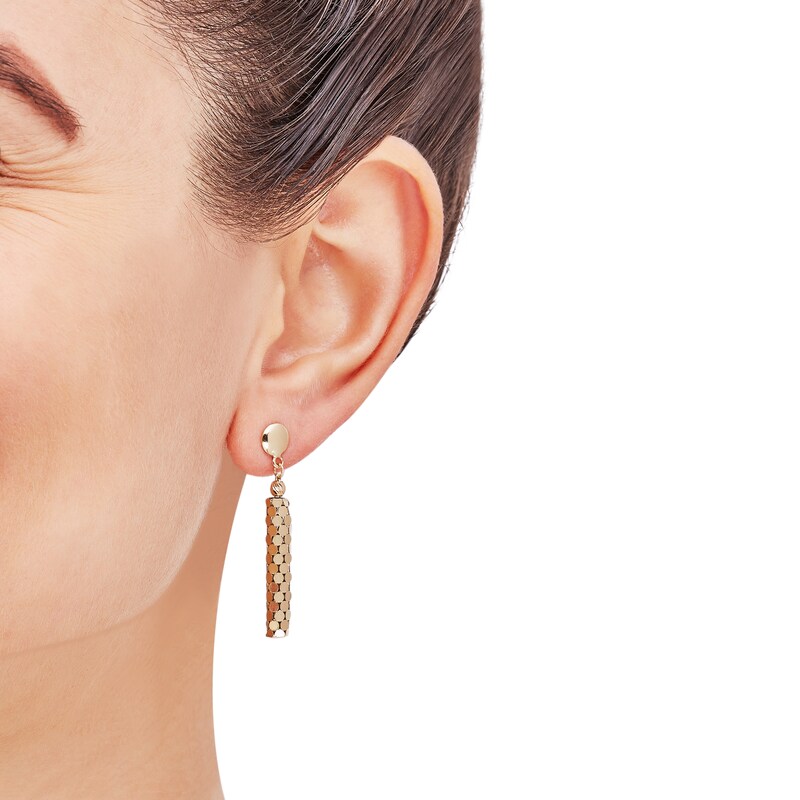 Italia D'Oro Bar Drop Earrings 14K Yellow Gold