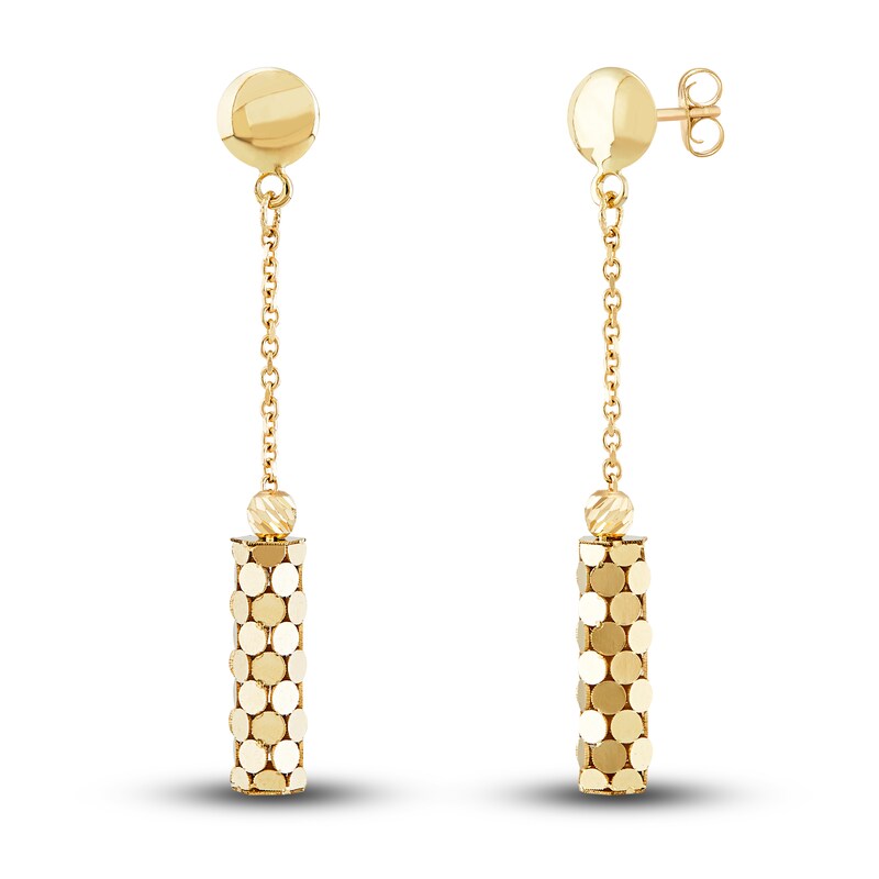 Main Image 2 of Italia D'Oro Bar Dangle Earrings 14K Yellow Gold
