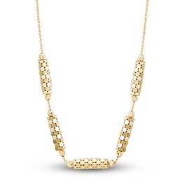 Italia D'Oro 5-Bar Station Necklace 14K Yellow Gold 17.5&quot;