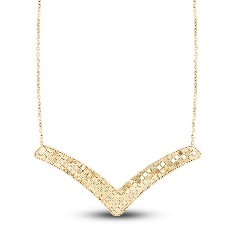 Italia D'Oro Arrow Necklace 14K Yellow Gold 16.5"