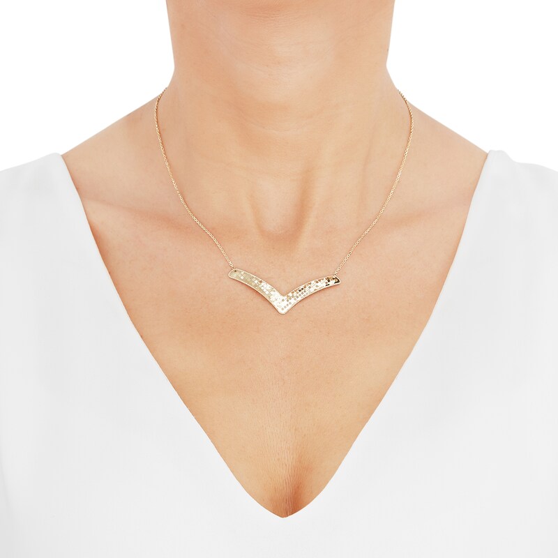 Italia D'Oro Arrow Necklace 14K Yellow Gold 16.5"