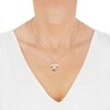 Thumbnail Image 2 of Italia D'Oro Curved Double Cross Pendant Necklace 14K Yellow Gold 16.5&quot;