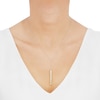 Thumbnail Image 2 of Italia D'Oro Lariat Bar Drop Pendant Necklace 14K Yellow Gold 17.5"