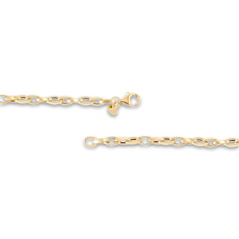 LUSSO by Italia D'Oro Men's Nugget Link Chain Necklace 14K Yellow Gold 22" 6mm