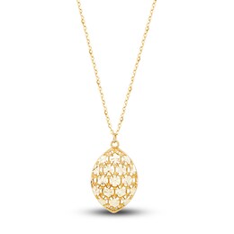 Italia D'Oro Marquise Drop Pendant Necklace 14K Yellow Gold 18&quot;