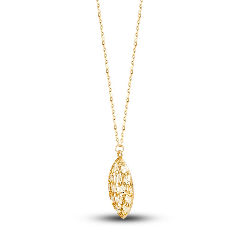 Main Image 2 of Italia D'Oro Marquise Drop Pendant Necklace 14K Yellow Gold 18"