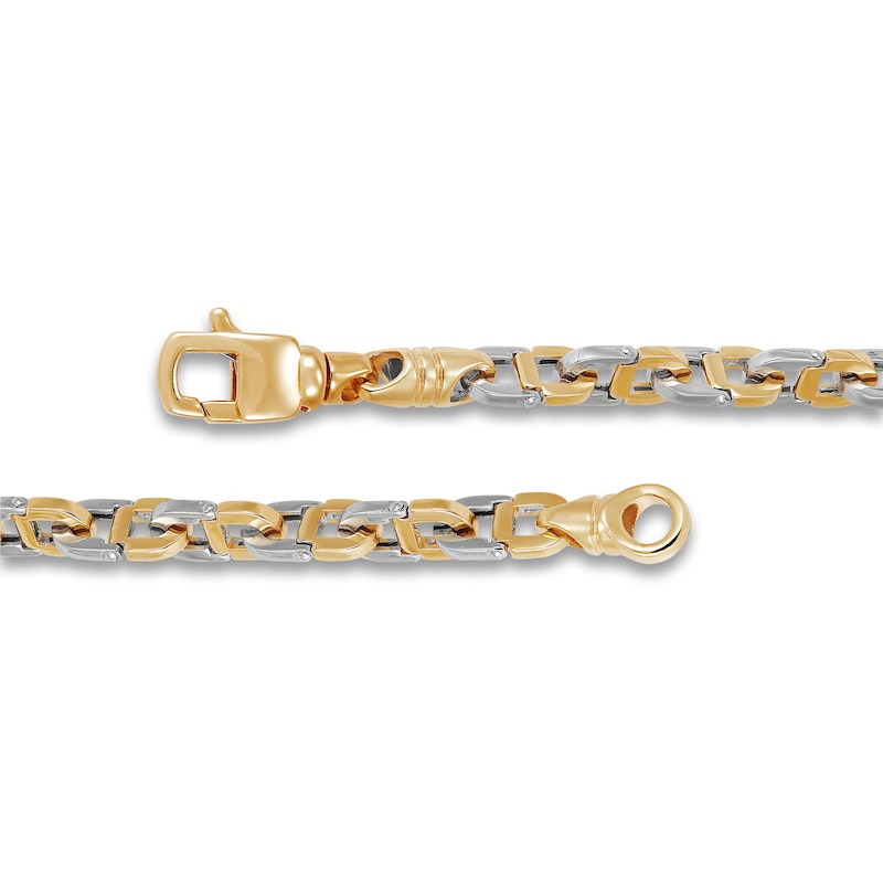 LUSSO by Italia D'Oro Men's Mariner Link Bracelet 14K Two-Tone Gold 8.25"