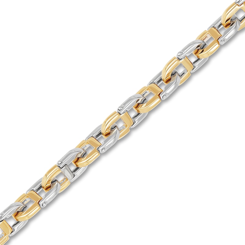 LUSSO by Italia D'Oro Men's Mariner Link Bracelet 14K Two-Tone Gold 8.25"