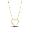 Thumbnail Image 0 of Italia D'Oro Paperclip Heart Necklace 14K Yellow Gold 16"