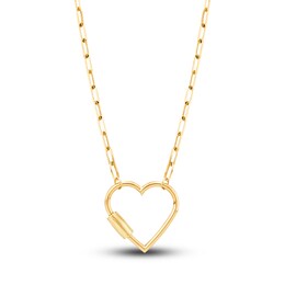 Italia D'Oro Paperclip Heart Necklace 14K Yellow Gold 16&quot;