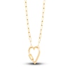Thumbnail Image 1 of Italia D'Oro Paperclip Heart Necklace 14K Yellow Gold 16"