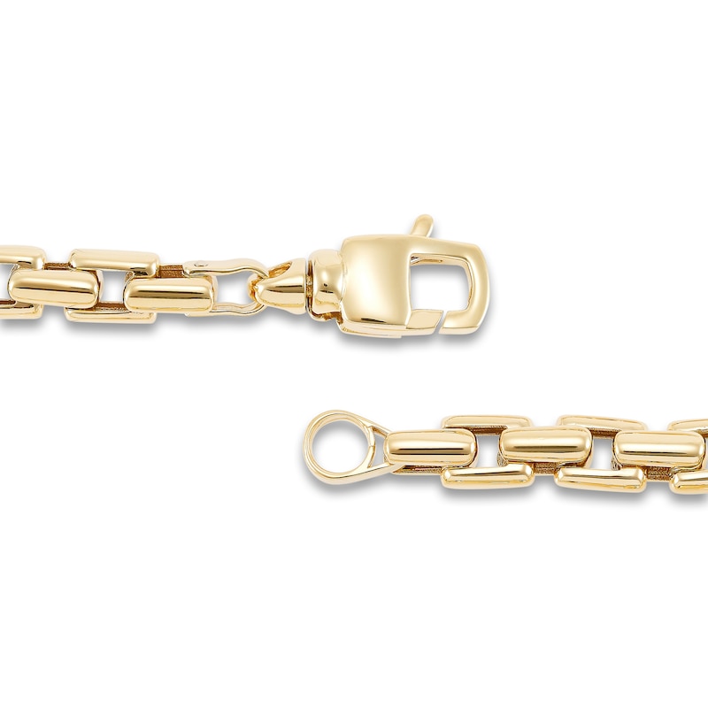 Main Image 2 of LUSSO by Italia D'Oro Men's Square Link Chain Bracelet 14K Yellow Gold 8.5"