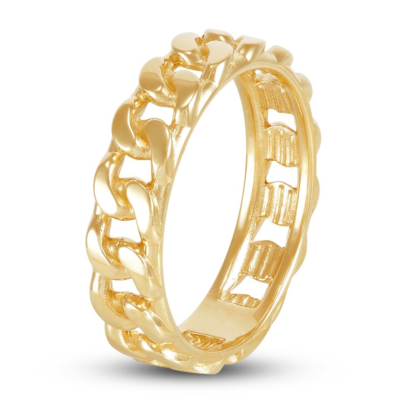 Main Image 2 of LUSSO by Italia D'Oro Men's Curb Ring 14K Yellow Gold