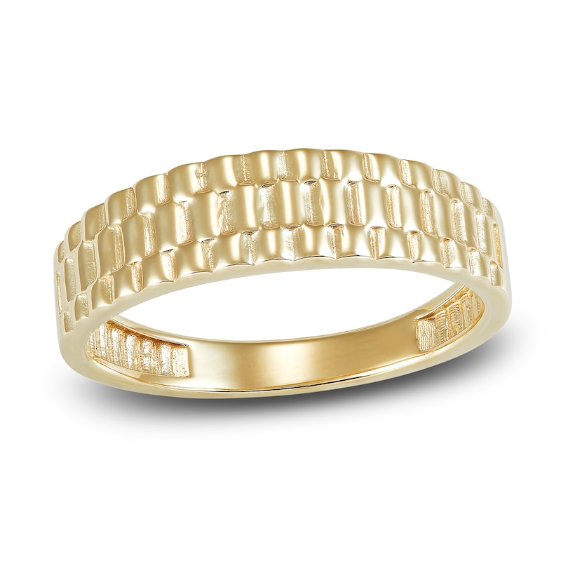Main Image 1 of LUSSO by Italia D'Oro Men's Watch Link Ring14K Yellow Gold