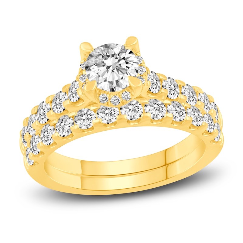 Main Image 1 of Diamond Bridal Set 2-1/8 ct tw Round 14K Yellow Gold