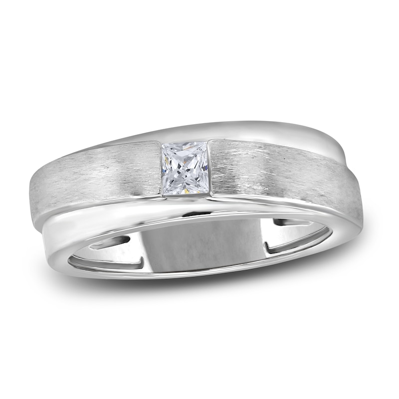Main Image 1 of Men's Diamond Anniversary Ring 1/4 ct tw Square-cut 14K White Gold