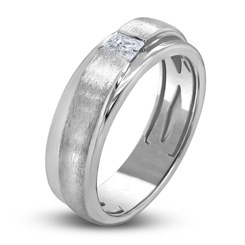 Main Image 2 of Men's Diamond Anniversary Ring 1/4 ct tw Square-cut 14K White Gold