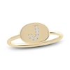 Thumbnail Image 1 of Juliette Maison Diamond Engravable Initial Signet Ring 1/15 ct tw Round 10K Yellow Gold