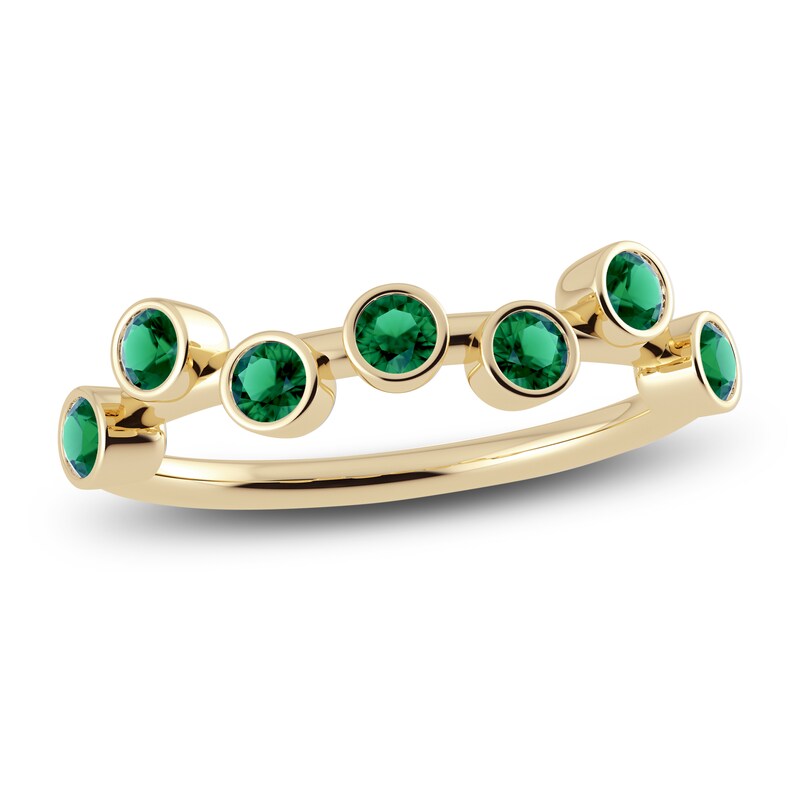 Main Image 1 of Juliette Maison Natural Emerald Ring 10K Yellow Gold