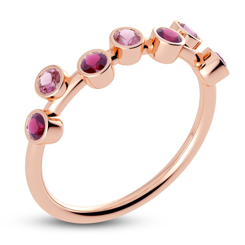 Main Image 2 of Juliette Maison Natural Pink Tourmaline & Natural Rhodolite Garnet Ring 10K Rose Gold