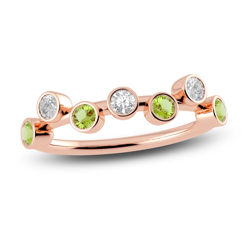 Main Image 1 of Juliette Maison Natural Peridot & Natural White Sapphire Ring 10K Rose Gold