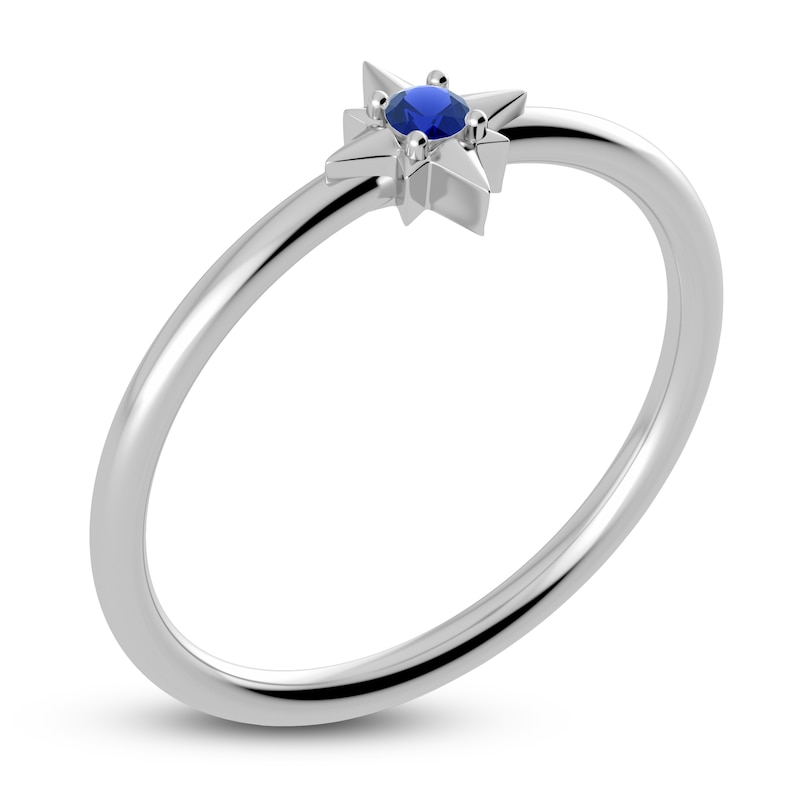 Main Image 2 of Juliette Maison Natural Blue Sapphire Starburst Ring 10K White Gold