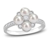 Cultured Freshwater Pearl Ring 1/6 ct tw Round 14K White Gold