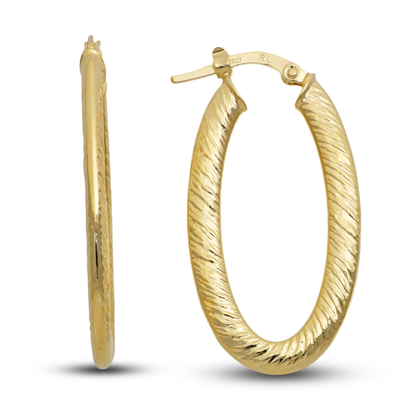 Hollow Tube Hoop Earrings 14K Yellow Gold 3.6mm