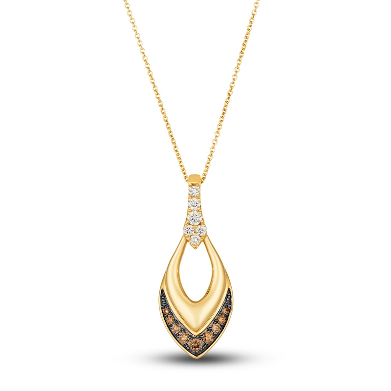 Main Image 1 of Le Vian Diamond Pendant Necklace 1/3 ct tw Round 14K Honey Gold 19"