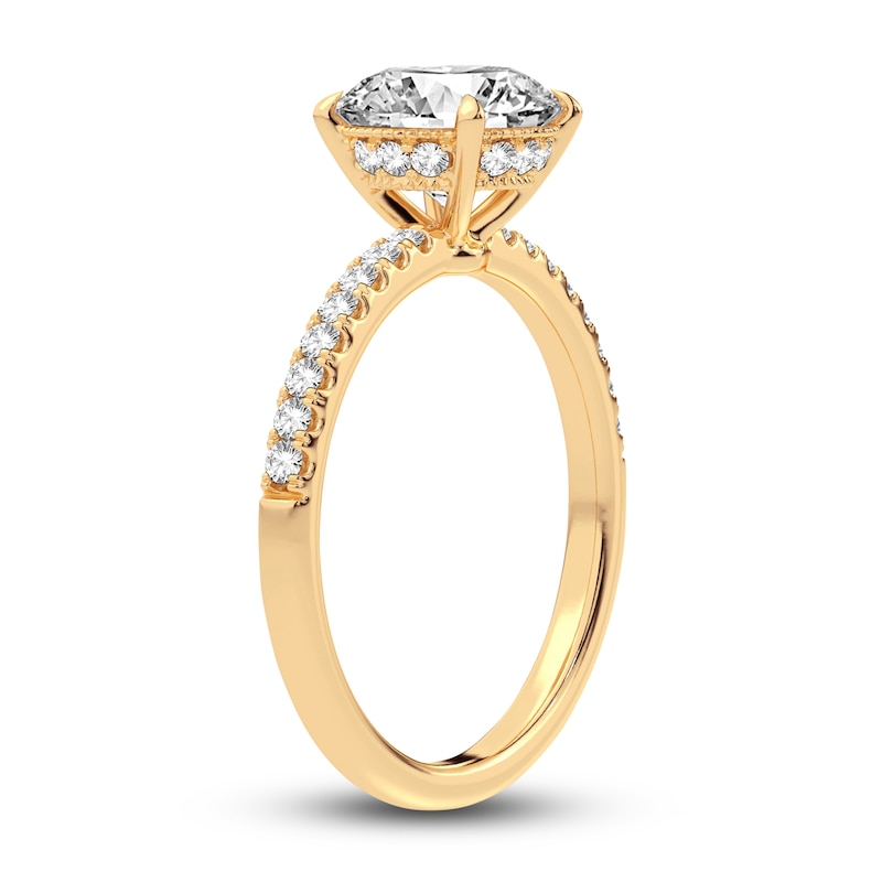 Main Image 2 of Lab-Grown Diamond Engagement Ring 2-1/4 ct tw Round 14K Yellow Gold