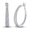Thumbnail Image 1 of Shy Creation Diamond Hoop Earrings 2-5/8 ct tw Round 14K White Gold SC22005533V2