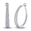 Thumbnail Image 0 of Shy Creation Diamond Hoop Earrings 2-5/8 ct tw Round 14K White Gold SC22005533V2