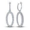 Thumbnail Image 1 of Shy Creation Diamond Oval Dangle Earrings 2-7/8 ct tw Round 14K White Gold SC22006161