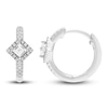 Thumbnail Image 1 of Diamond Huggie Hoop Earrings 1/3 ct tw Princess/Round 10K White Gold