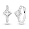 Thumbnail Image 2 of Diamond Huggie Hoop Earrings 1/3 ct tw Princess/Round 10K White Gold