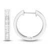 Thumbnail Image 1 of Diamond Hoop Earrings 1/2 ct tw Baguette 10K White Gold