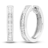 Thumbnail Image 2 of Diamond Hoop Earrings 1/2 ct tw Baguette 10K White Gold