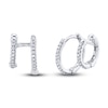 Shy Creation Diamond Huggie Earrings 1/10 ct tw Round 14K White Gold SC55005960V2
