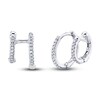 Thumbnail Image 1 of Shy Creation Diamond Huggie Earrings 1/10 ct tw Round 14K White Gold SC55005960V2