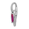 Natural Ruby Pendant Charm 1/20 ct tw Diamonds 14K White Gold