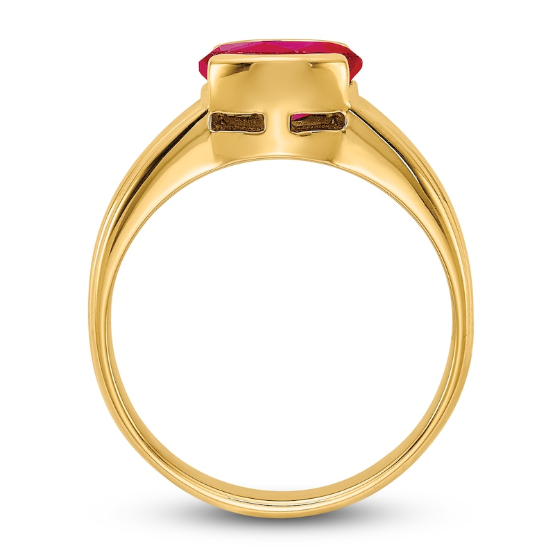 Natural Ruby Ring 14K Yellow Gold