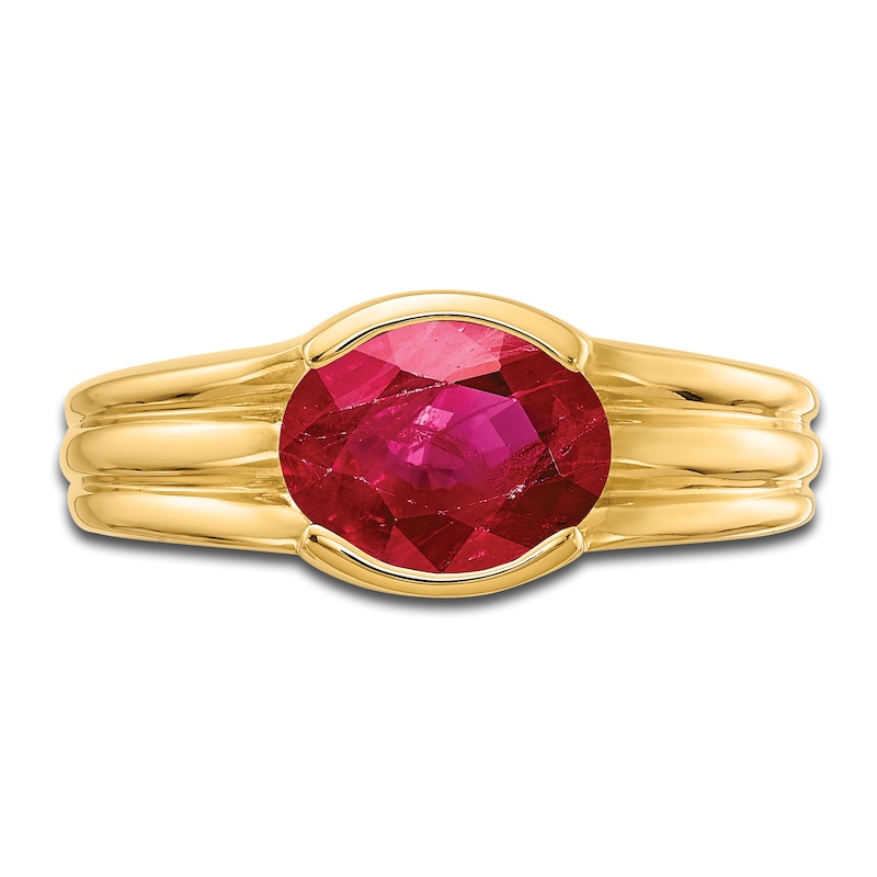 Natural Ruby Ring 14K Yellow Gold