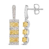 Le Vian Sunny Yellow Diamond Dangle Earrings 1-1/2 ct tw Round 14K Two-Tone Gold