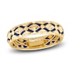 Thumbnail Image 1 of Italia D'Oro High-Polish Diamond-Cut Ring Blue Enamel 14K Yellow Gold