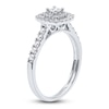 Thumbnail Image 2 of Princess & Round Diamond Fashion Ring 1/2 ct tw 10K White Gold