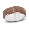 Thumbnail Image 1 of Men's Hammered Wedding Band Brown Tungsten 8.0mm