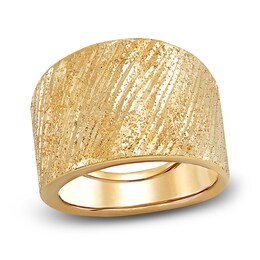 Italia D'Oro Groove Speckle Ring 14K Yellow Gold 15.0mm