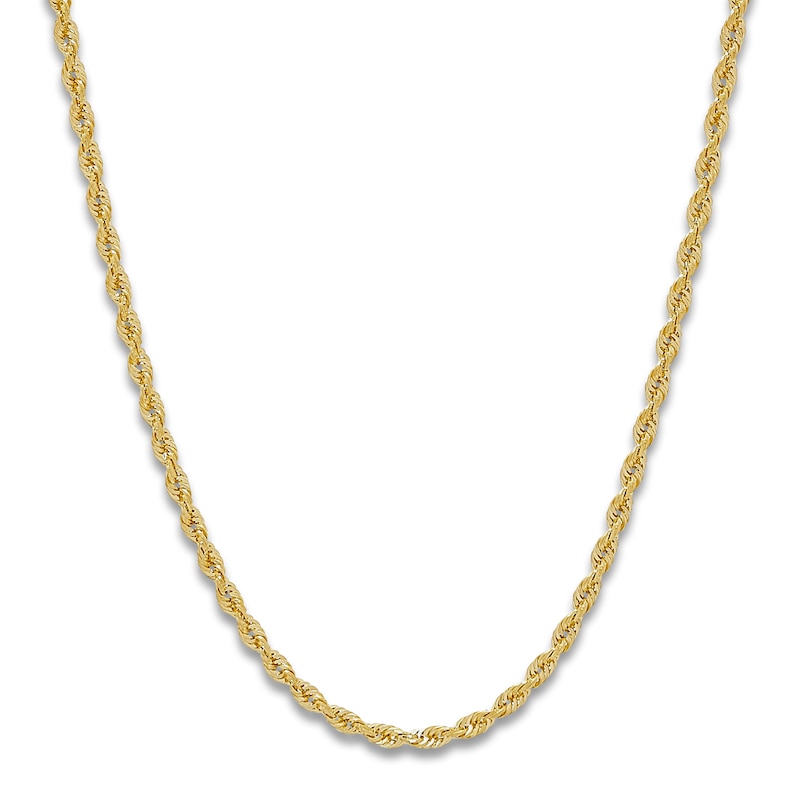 Main Image 1 of Solid Glitter Rope Necklace 14K Yellow Gold 22" 3.0mm