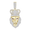 Thumbnail Image 0 of Men's Diamond & Lab-Created Ruby Lion Charm 1 ct tw Round/Baguette 10K Yellow Gold